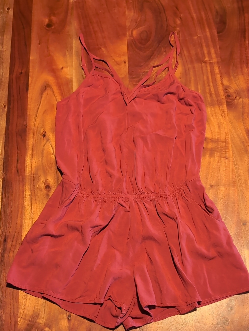 Express Rust Red Sleeveless Romper